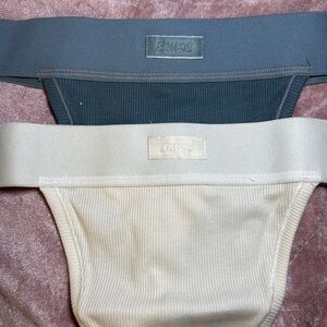 Skims Rib Mid-Rise Thong Duo NWT